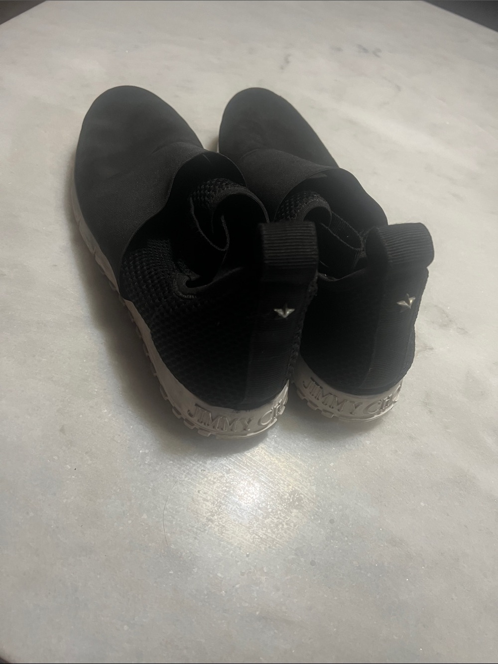 Jimmy Choo Black Suede and Mesh Oakland Slip-On
Sneakers